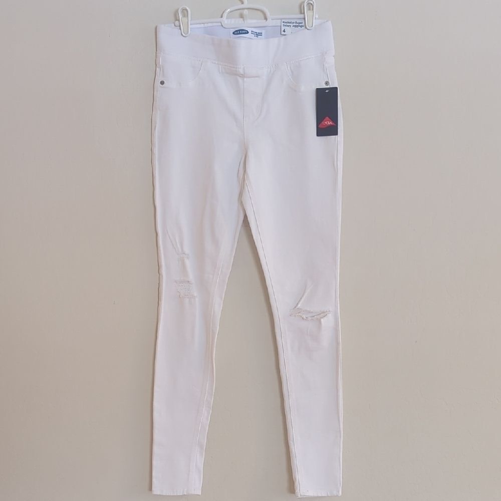 NWT Old Navy Rockstar Super Skinny White Jeggings Denim Jeans - Size 4